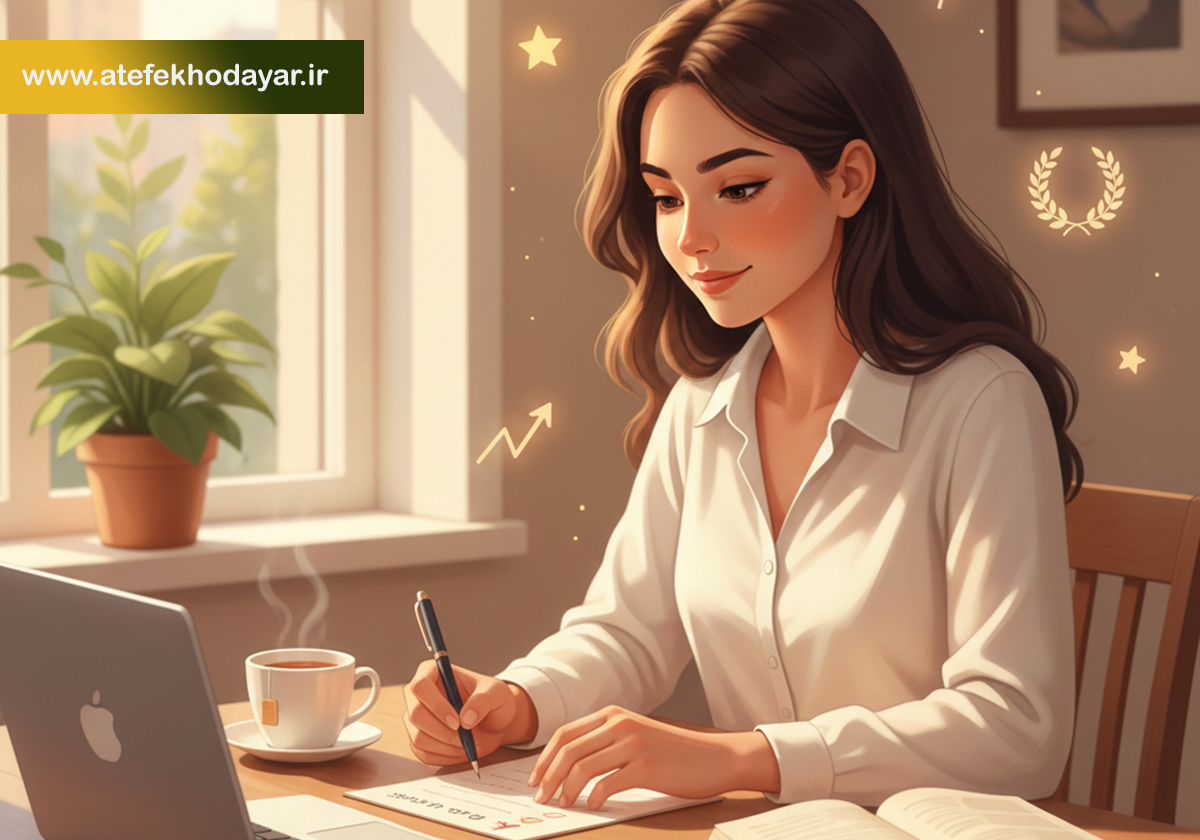 زن در حال انجام گامهای کوچک روزانه برای تقویت اعتمادبهنفس